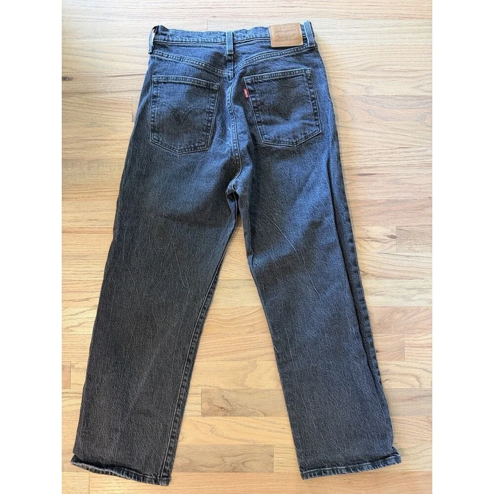 Women’s Levi's Ribcage Ankle Straight Leg Jeans- Washed Black Size 28